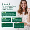Customer testimonials with 5-star reviews highlighting improved energy, digestion and wellbeing from sensitivity testing