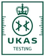 UKAS Testing logo with a crown emblem